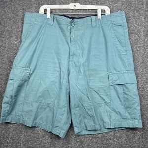 Club Room Mens Elastic Waist Shorts Multiple Pockets Green Size 38 Cargo Utility
